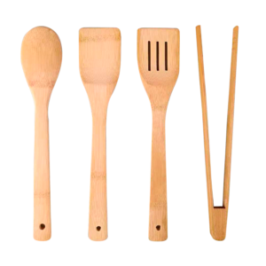 Set de 4 utensilios de cocina de bambú