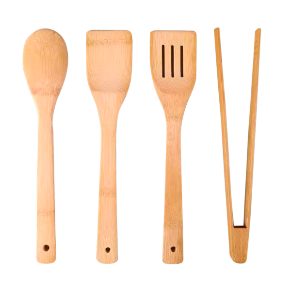 Set de 4 utensilios de cocina de bambú