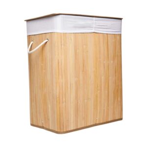 Cesto doble plegable de bambú rectangular