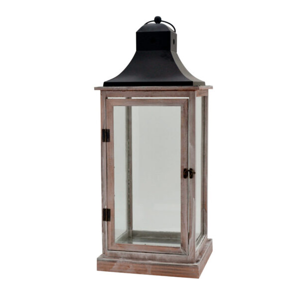 Farol fanal de madera de 53 cm